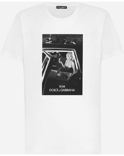 Dolce & Gabbana T-shirt "Ciao, Kim" stampa Pizza - Bianco