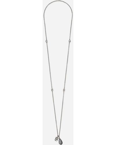 Dolce & Gabbana Halskette mit Tropfen und DG-Logo - Weiß