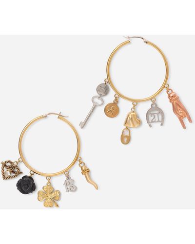 Dolce & Gabbana Good Luck earrings in 18kt yellow, white and red gold with lucky charms - Weiß