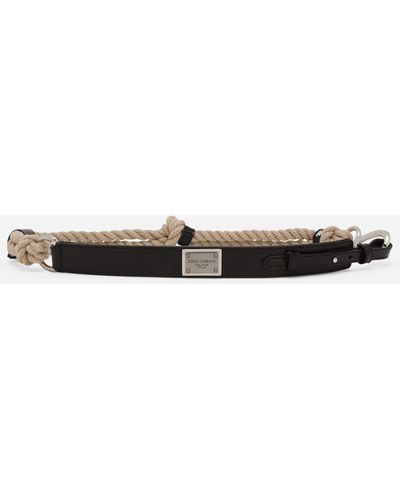 Dolce & Gabbana Cowhide And Rope Belt - White