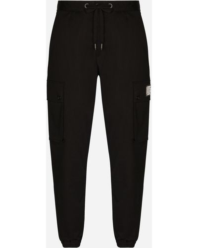 Dolce & Gabbana Stretch Cotton Cargo Pants - Black