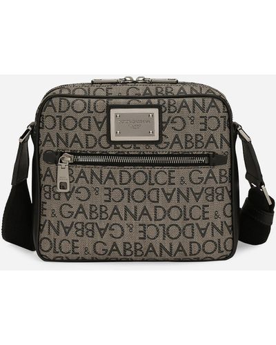 Dolce & Gabbana Umhängetasche aus beschichtetem Jacquard - Schwarz