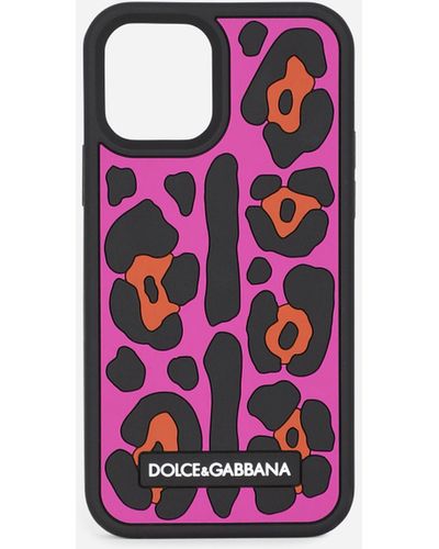 Dolce & Gabbana Cover iPhone 12 Pro aus Gummi Leomuster - Mehrfarbig