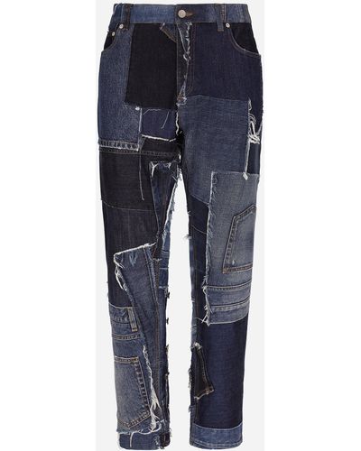 Dolce & Gabbana Jeans loose in denim patchwork stretch - Blu