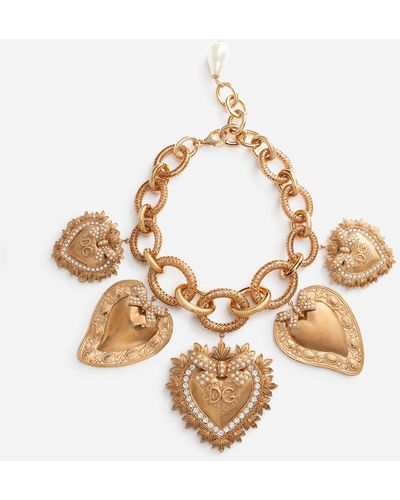 Dolce & Gabbana Collana charms cuore sacro - Metallizzato