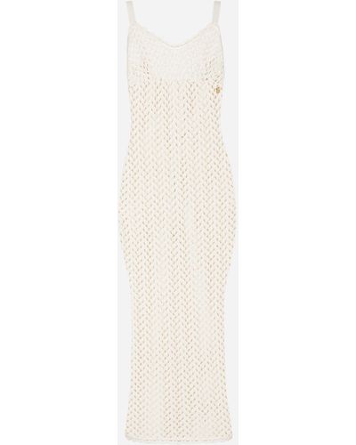 Dolce & Gabbana Abito sottoveste in crochet - Bianco