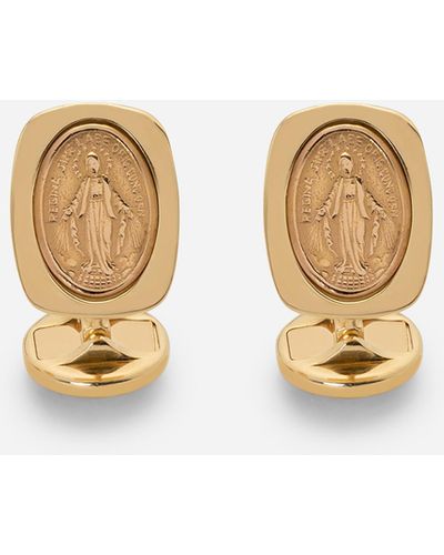 Dolce & Gabbana Devotion Cufflinks With A Virgin Mary Medallion - Weiß