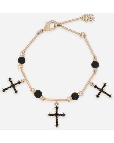 Dolce & Gabbana Armband mit Kreuz-Charms - Natur