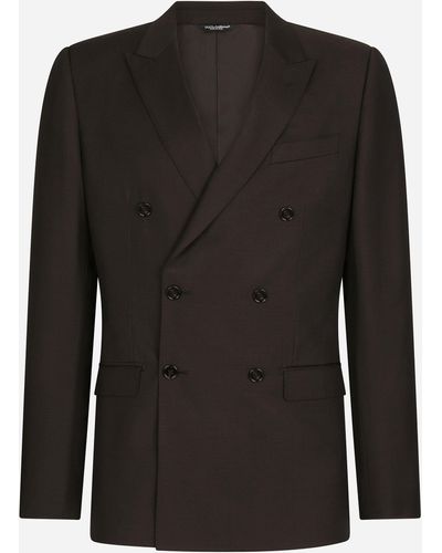 Dolce & Gabbana Zweireihiger Anzug Martini Wolle und Seide - Schwarz