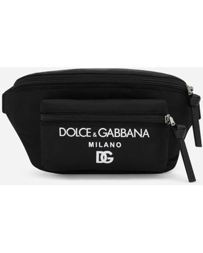 Dolce & Gabbana Gürteltasche aus Nylon Print Dolce&Gabbana Milano - Schwarz