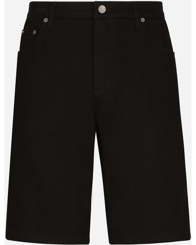 Dolce & Gabbana Black wash stretch denim shorts - Nero