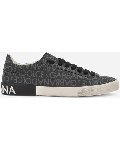 Dolce & Gabbana Sneakers portofino grigio scuro e grigio chiaro - Nero