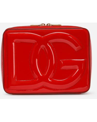 Dolce & Gabbana Mittelgroße Camera Bag aus Lackleder - Rot