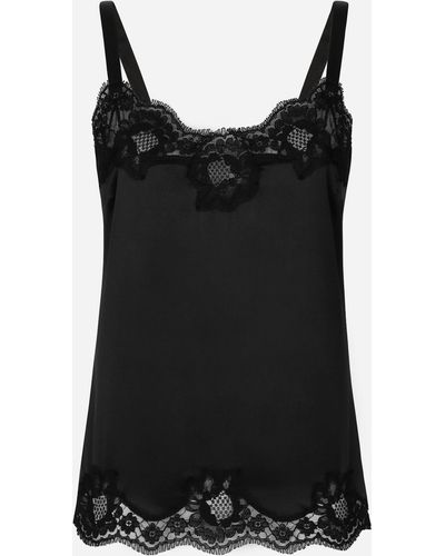 Dolce & Gabbana Top de lencería, de raso y encaje - Negro