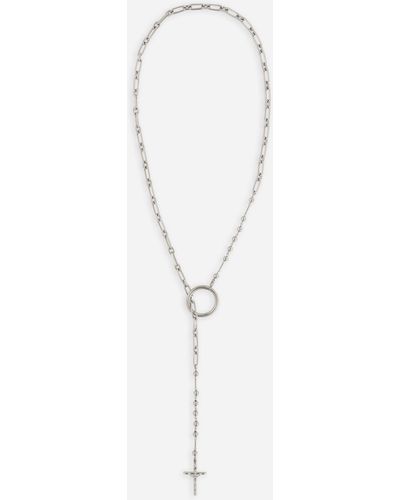 Dolce & Gabbana Rosary necklace with chain detailing - Weiß