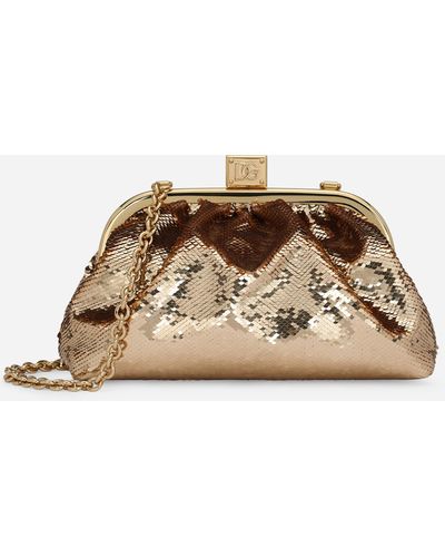 Dolce & Gabbana Clutch Maria Aus Pailletten - Gelb