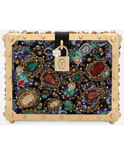 Dolce & Gabbana Bolso dolce box de tejido jacquard con bordados - Multicolor