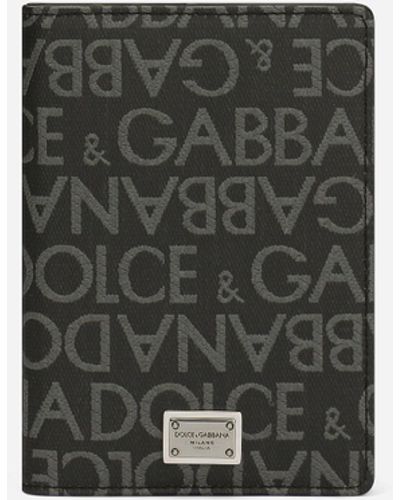 Dolce & Gabbana Reisepasshülle aus beschichtetem Jacquard - Weiß