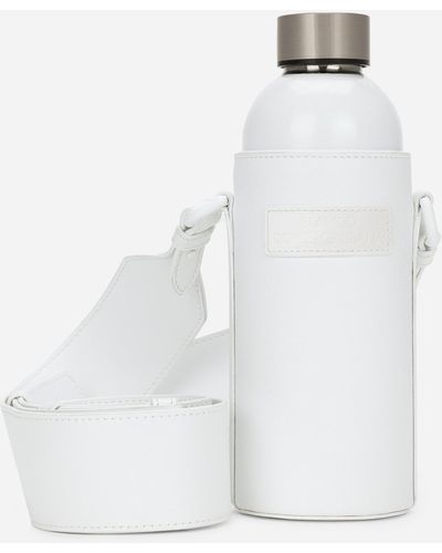 Dolce & Gabbana Faux Leather Bottle Holder And Water Bottle Blanco - White