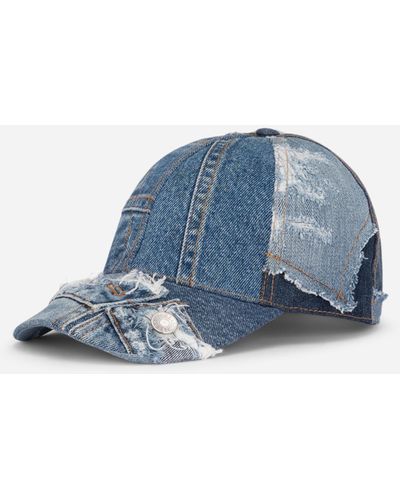 Dolce & Gabbana Basecap Patchwork-Denim - Blau