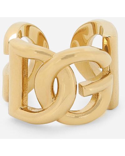 Dolce & Gabbana DG Gold Logo Messing Ring - Mettallic