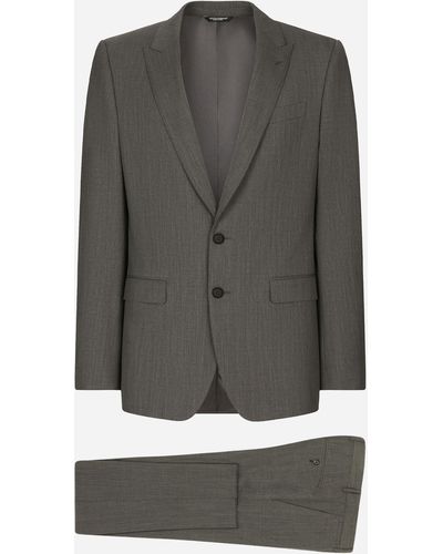 Dolce & Gabbana Single-breasted Stretch Wool Martini-fit Suit - Gray