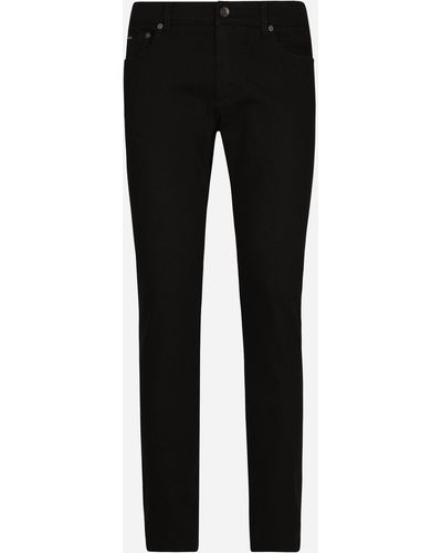 Dolce & Gabbana Washed Slim-Fit Stretch Jeans - Black