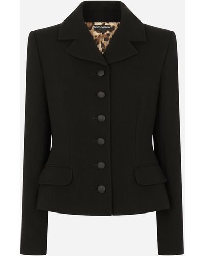 Dolce & Gabbana Einreihige Jacke aus Schurwolle - Schwarz