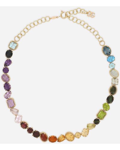 Dolce & Gabbana Necklace with multi-colored gems - Mettallic
