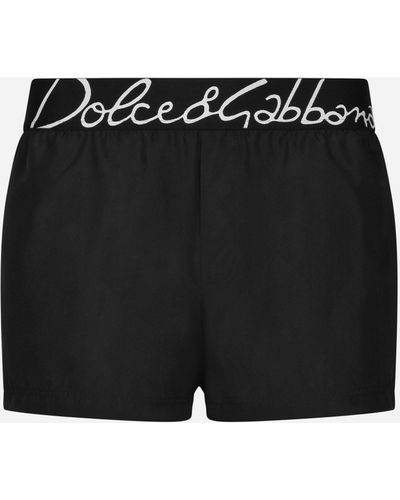 Dolce & Gabbana Bañador bóxer corto con logotipo Dolce&Gabbana - Negro