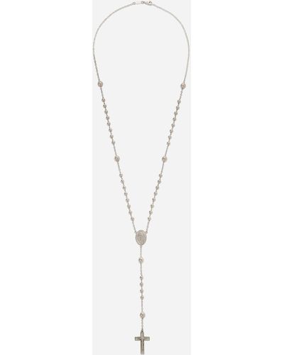 Dolce & Gabbana Tradition white gold rosary necklace - Weiß