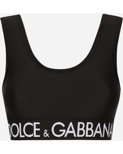Dolce & Gabbana Top in jersey tessuto indemagliabile - Nero