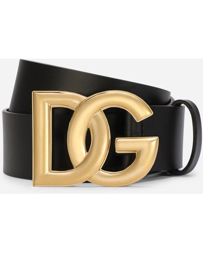 Leather belt Dolce & Gabbana Black size L International in Leather