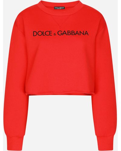 Dolce & Gabbana Jersey Sweatshirt With "" Print - Red