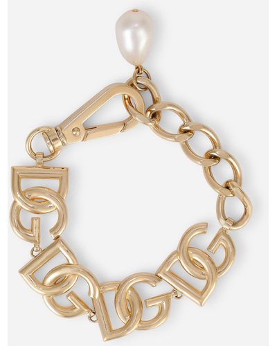 Dolce & Gabbana Pulsera de cadena con logo DG - Metálico