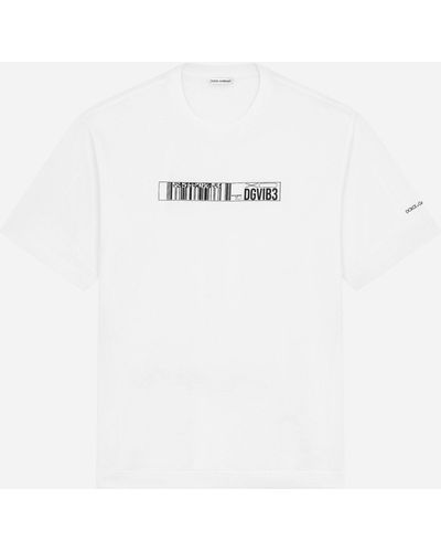 Dolce & Gabbana T-Shirt aus Jersey Logo DG VIB3 - Weiß