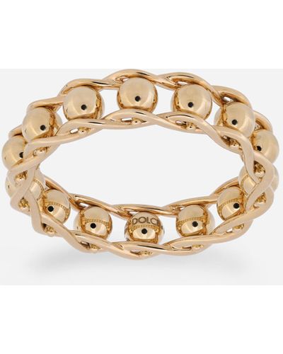 Dolce & Gabbana Tradition yellow gold rosary band ring - Weiß