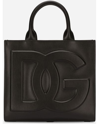 Dolce & Gabbana Dg Embossed Raffia Mini Tote - Black