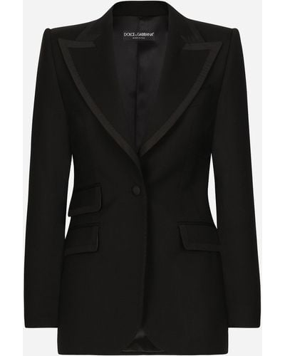 Dolce & Gabbana Single-breasted Twill Turlington Tuxedo Jacket - Black