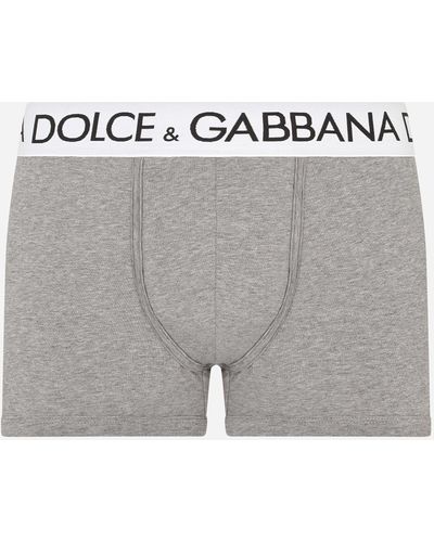 Dolce & Gabbana Bóxer de algodón bielástico - Gris