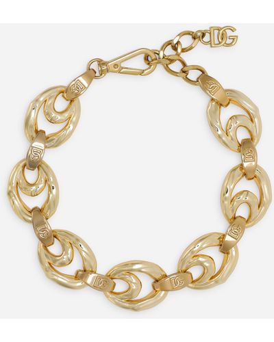 Dolce & Gabbana Collana girocollo con catena ad ovali - Metallizzato