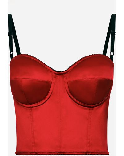 Dolce & Gabbana Top tipo corsé de raso - Rojo
