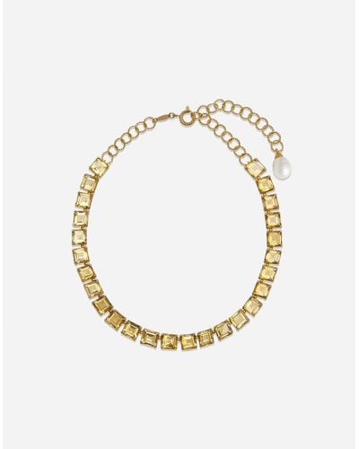 Dolce & Gabbana Anna necklace in yellow gold with citrine quartzes - Mettallic