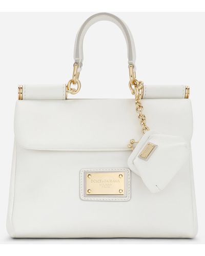 Dolce & Gabbana Bolso Sicily soft pequeño en piel de becerro - Blanco