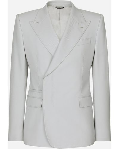 Dolce & Gabbana Zweireihige Jacke Sicilia aus Wollstretch - Grau