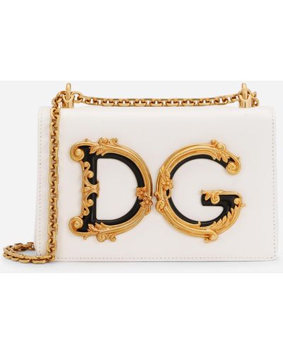 Foiled nappa leather DG Girlie handbag in Gold for for Girls