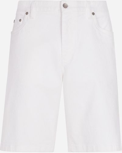 Dolce & Gabbana Stretch Denim Shorts - White