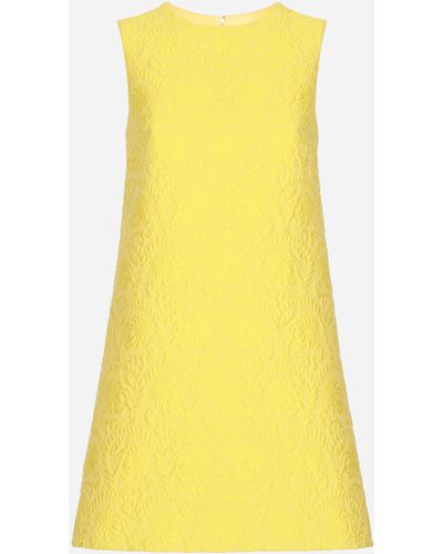 Dolce & Gabbana Floral Jacquard Shift Dress - Yellow