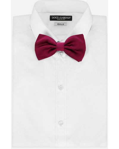 Dolce & Gabbana Silk Satin Bow Tie - White