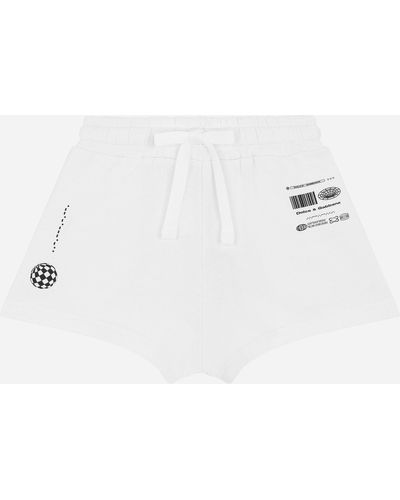 Dolce & Gabbana Shorts de punto con logotipo DG VIB3 estampado - Blanco